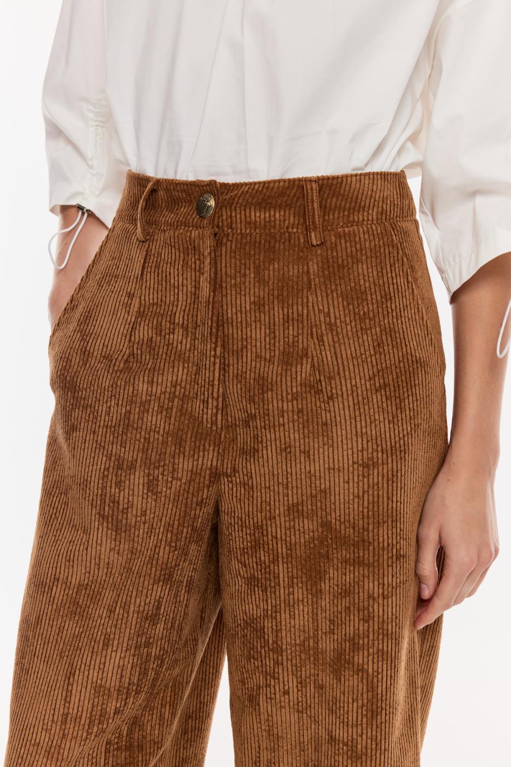 Kadife Yüksek Bel Pantolon