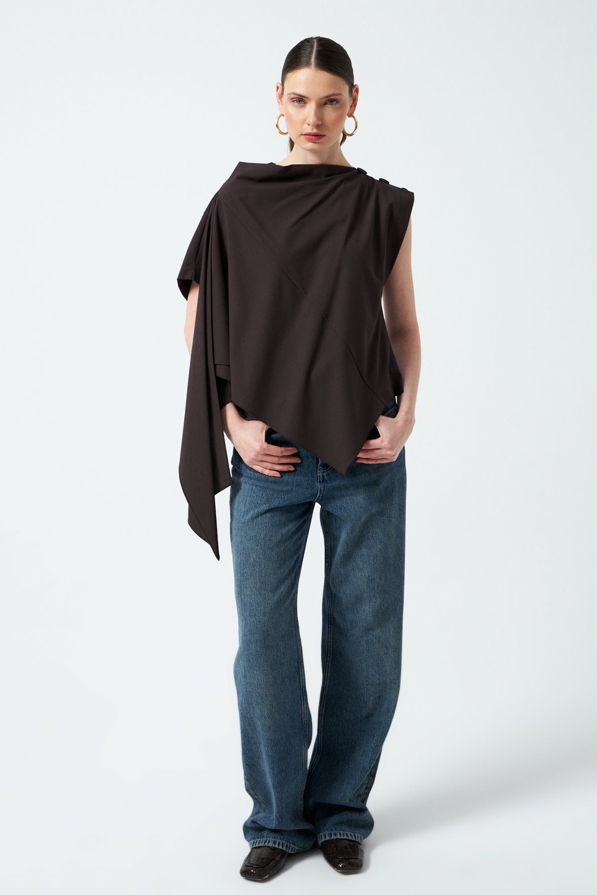 1YA2BL0044 - 117 BLUZ KAHVERENGİ