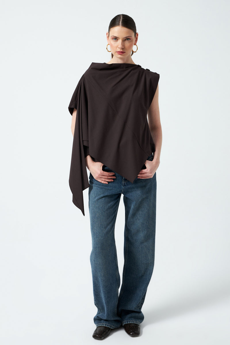 1YA2BL0044 - 117 BLUZ KAHVERENGİ