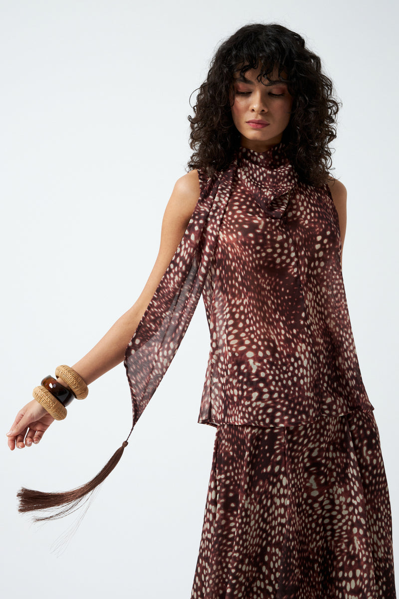 1YA2BL0047 - 336 BLUZ KAHVERENGİ