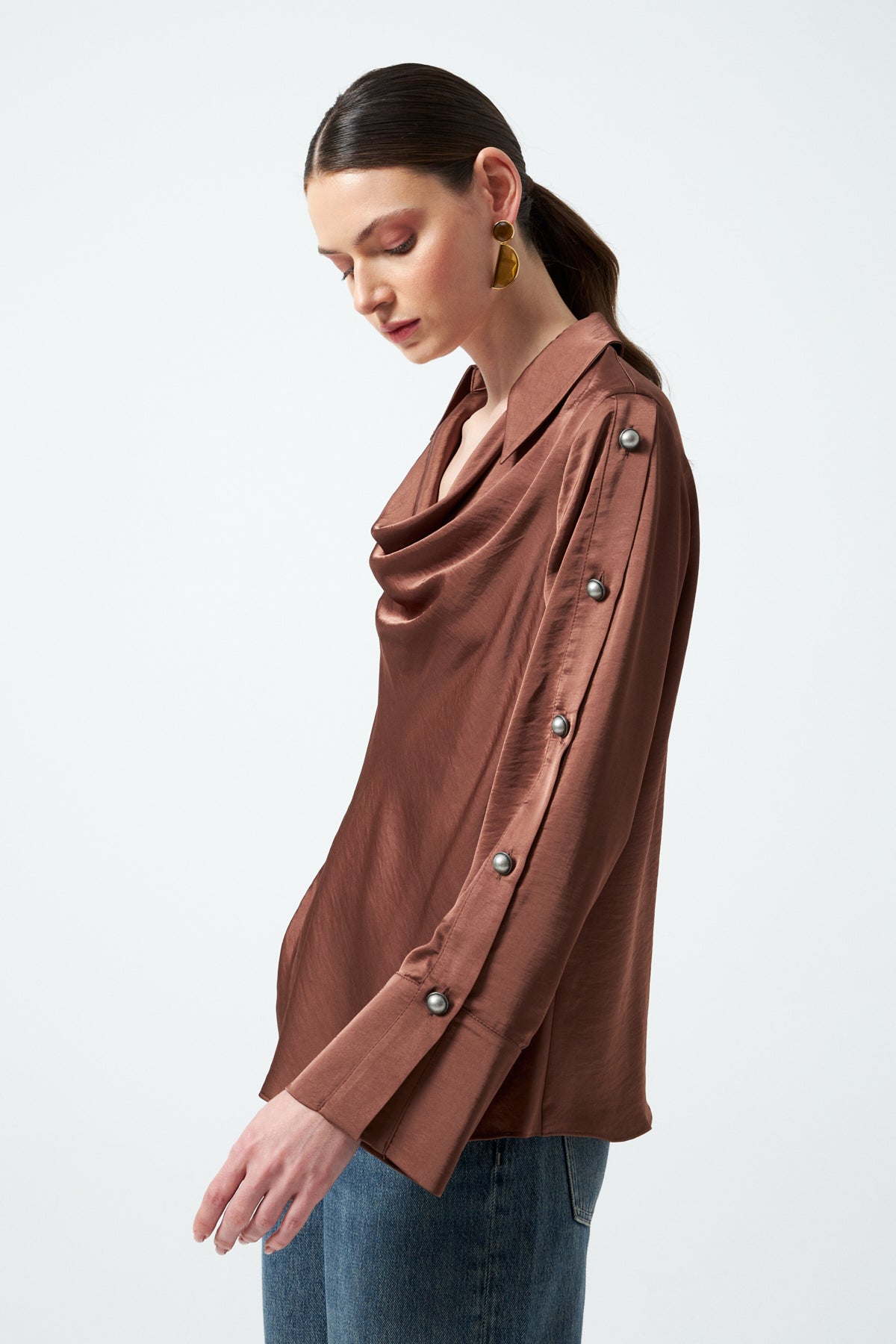 1YA2BL0048 - 56 BLUZ KAHVERENGİ