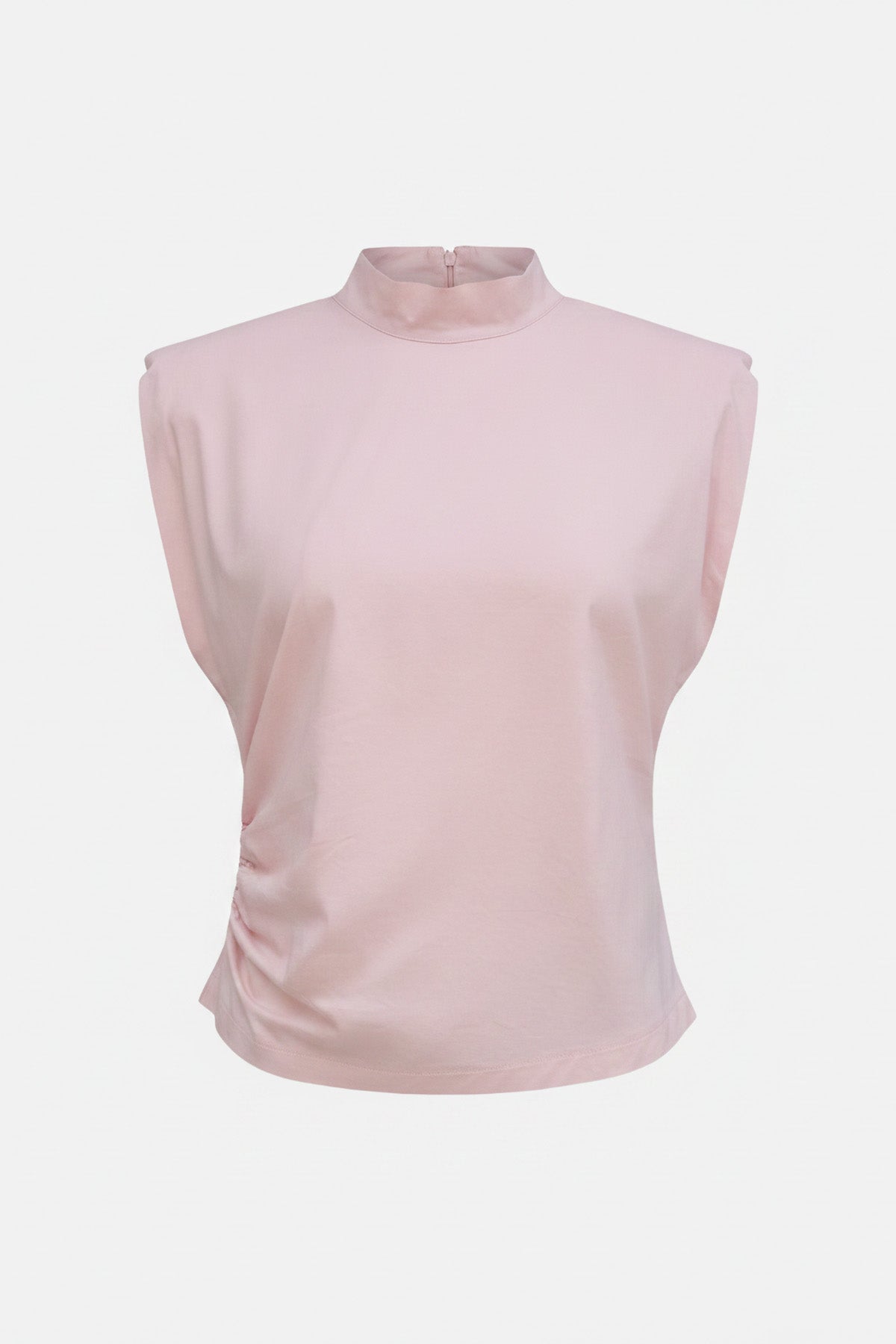 Dar Kesim Boğazlı Kısa Kollu Bluz PEMBE