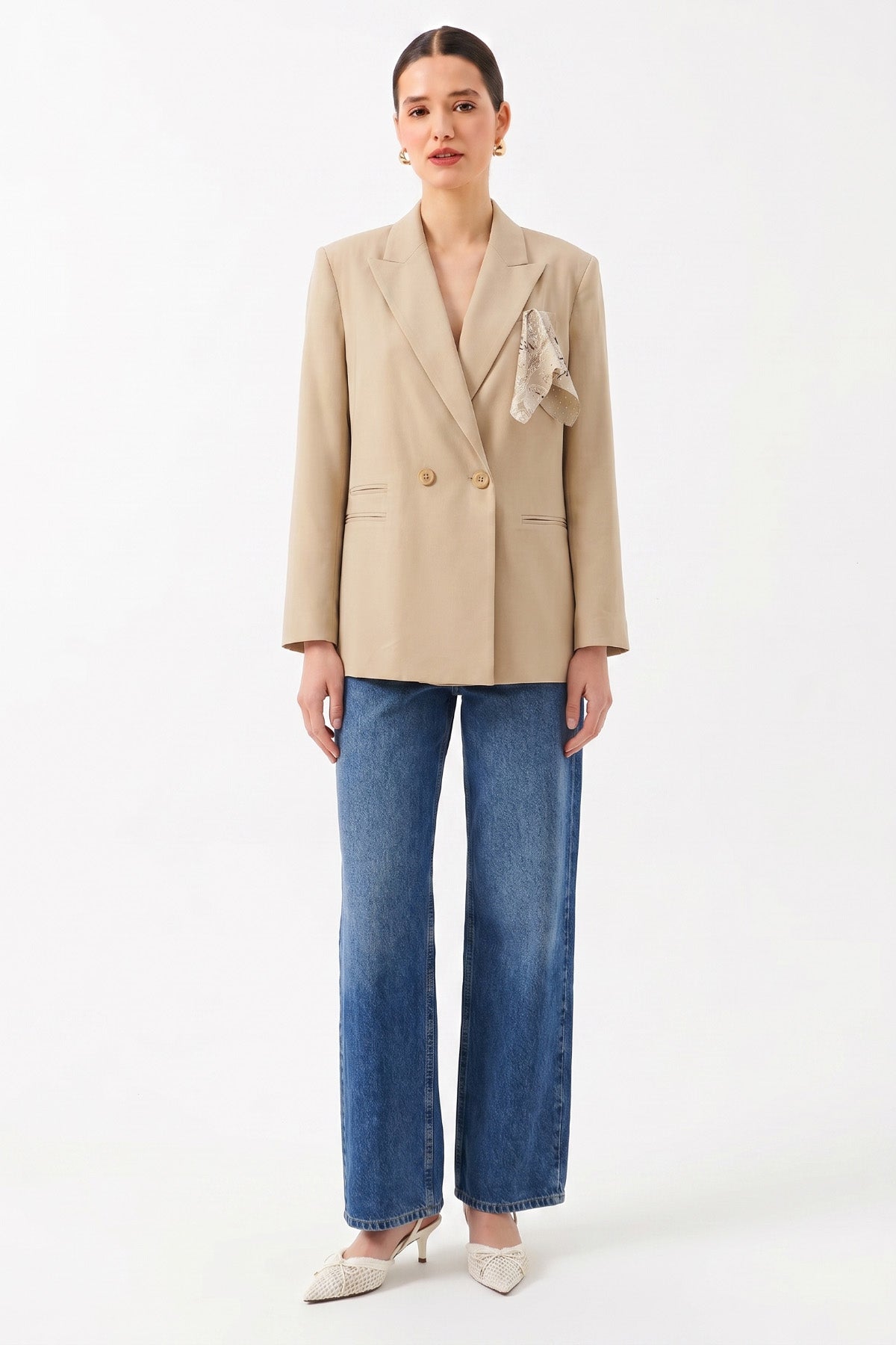 Oversize Uzun Kollu Ceket CAMEL