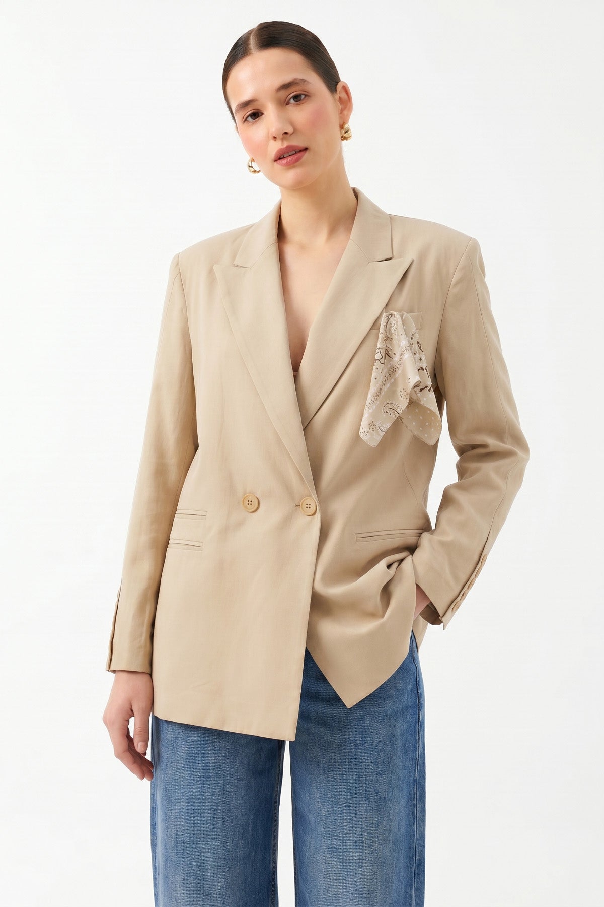 Oversize Uzun Kollu Ceket CAMEL