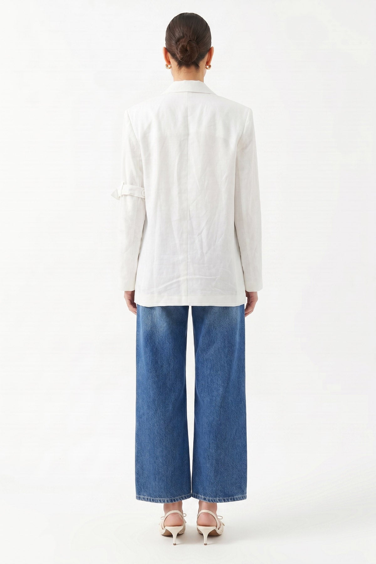 Oversize Uzun Kollu Ceket BEYAZ
