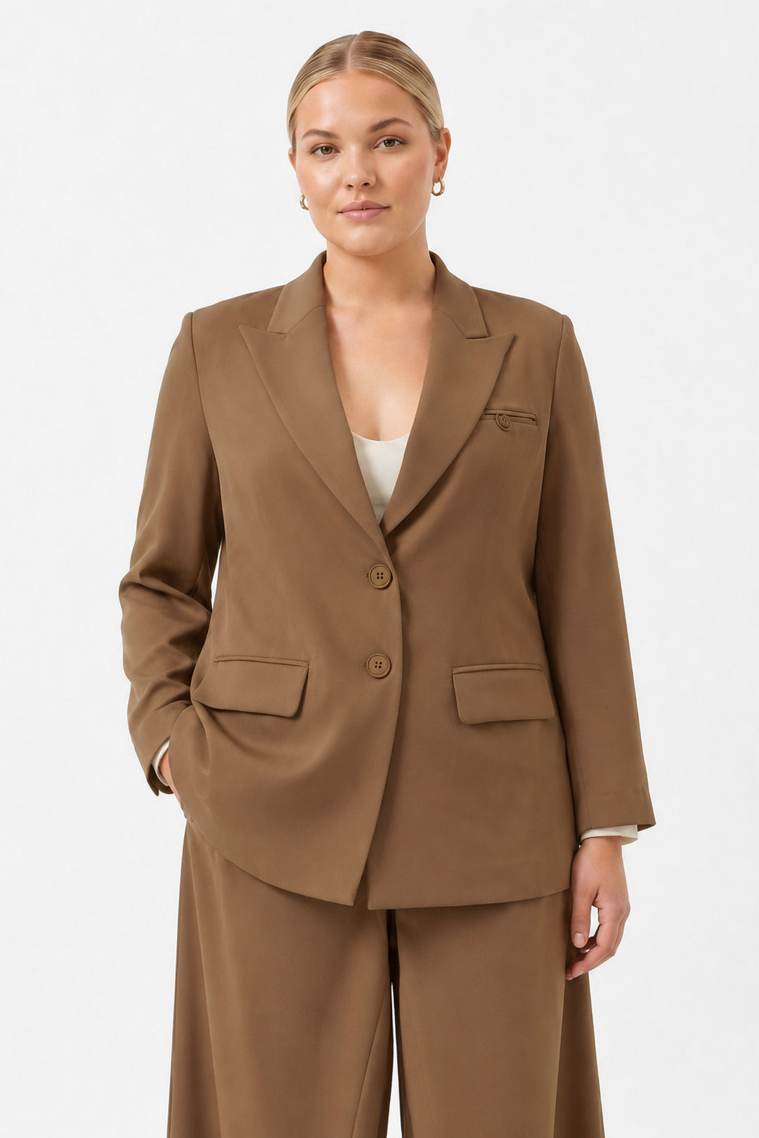 Oversize Uzun Kollu Ceket - Camel