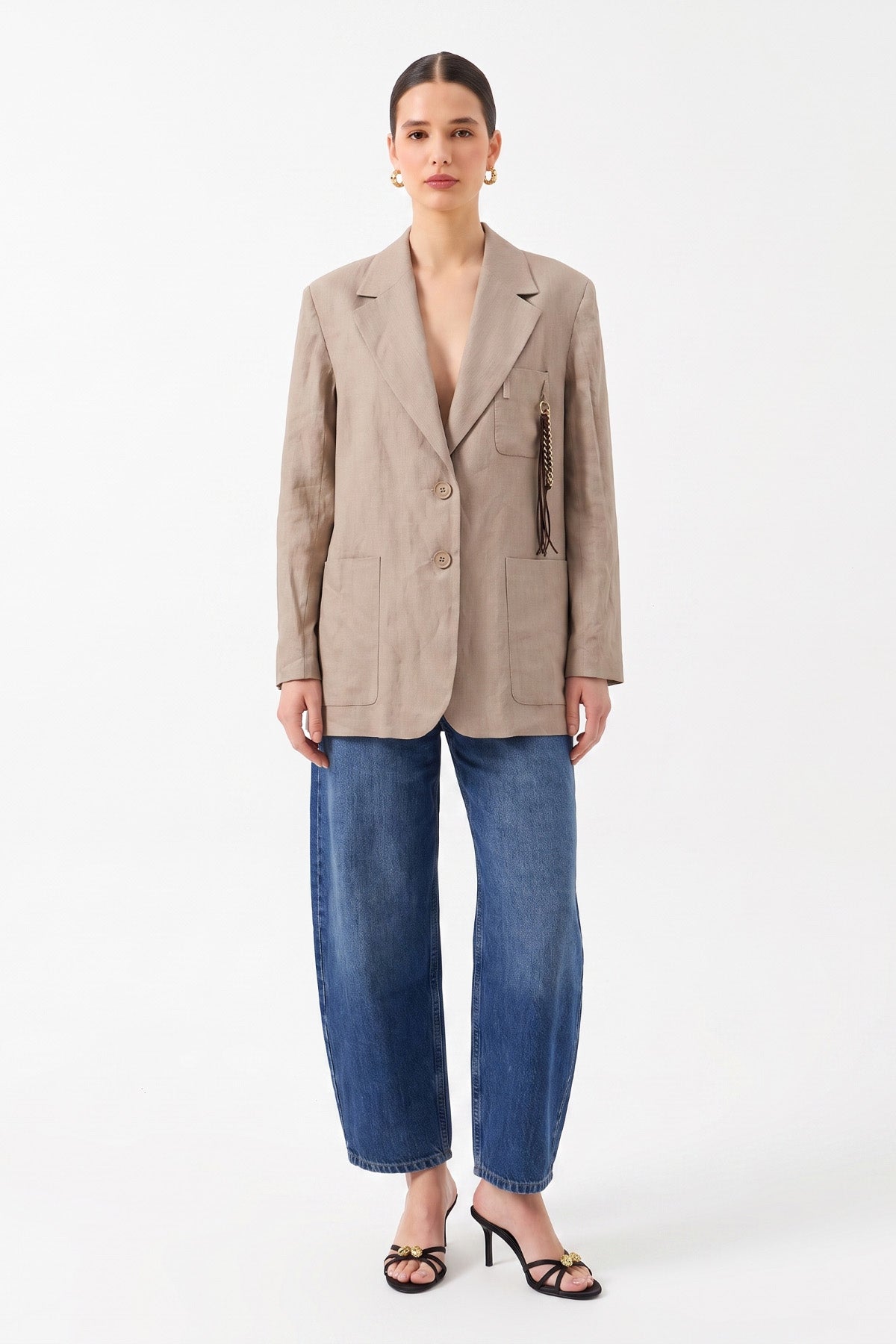 Oversize Uzun Kollu Ceket BEJ