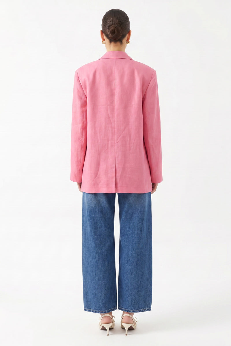 Oversize Uzun Kollu Ceket PEMBE