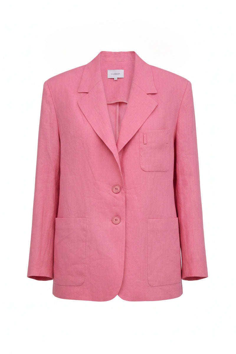 Oversize Uzun Kollu Ceket PEMBE