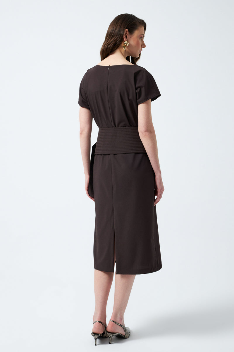 1YA2EL0068 - 117 ELBİSE KAHVERENGİ