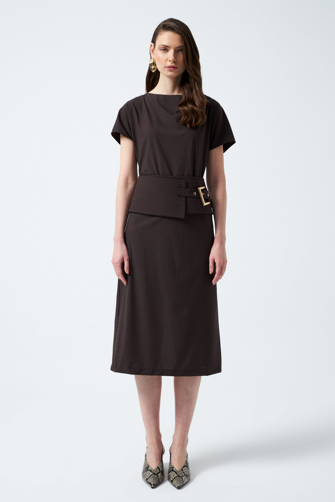 1YA2EL0068 - 117 ELBİSE KAHVERENGİ