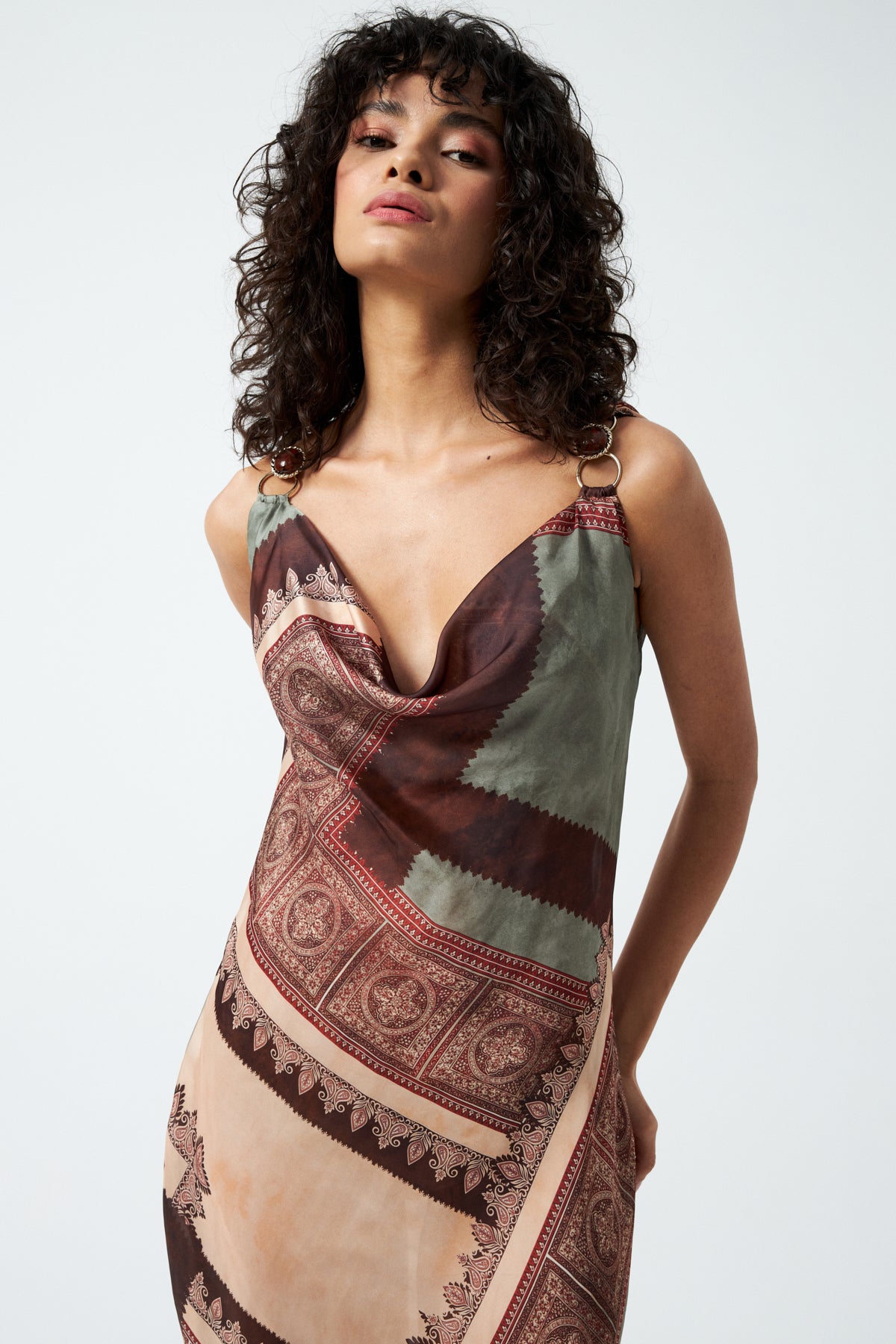 1YA2EL0069 - 303 ELBİSE KAHVERENGİ