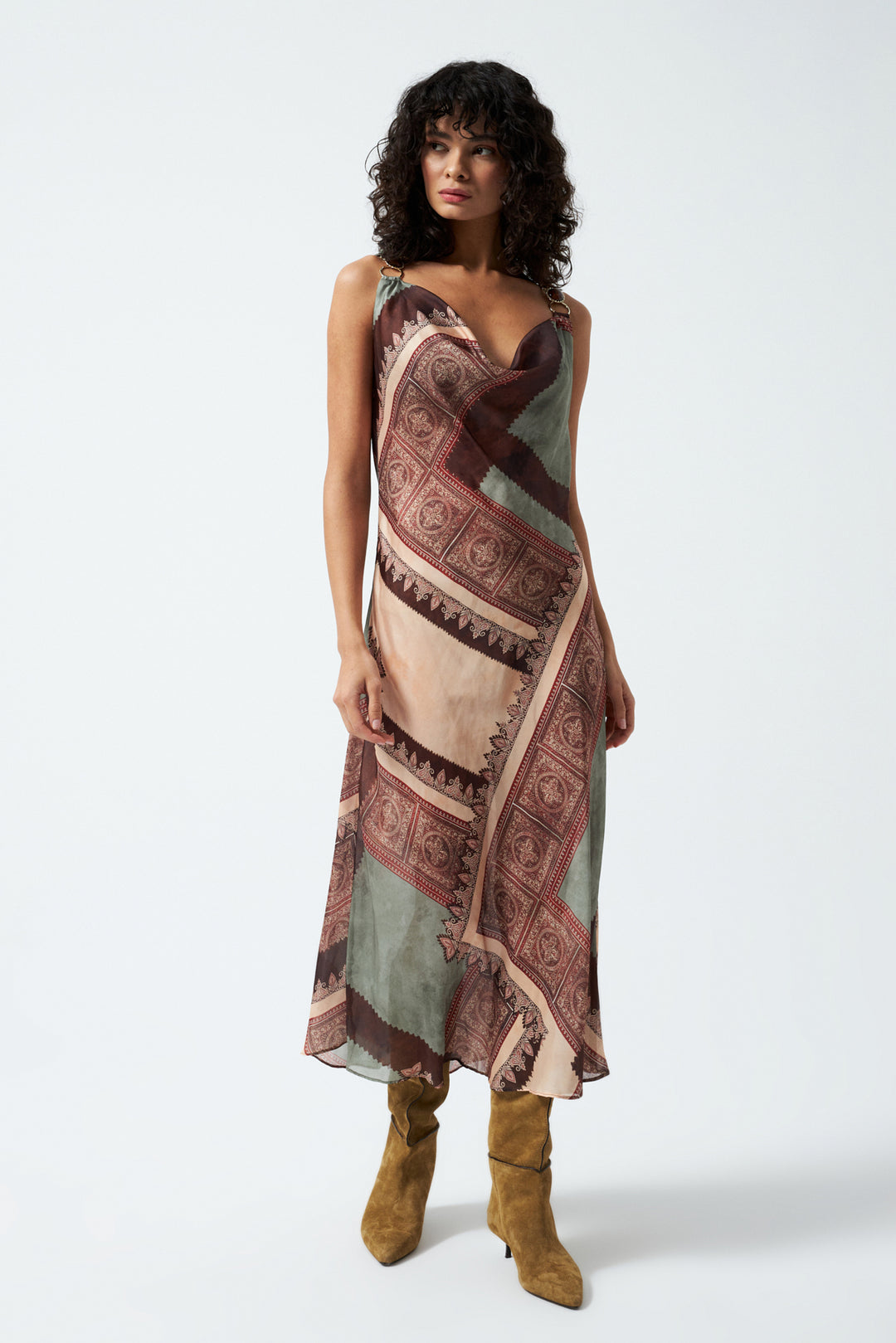 1YA2EL0069 - 303 ELBİSE KAHVERENGİ