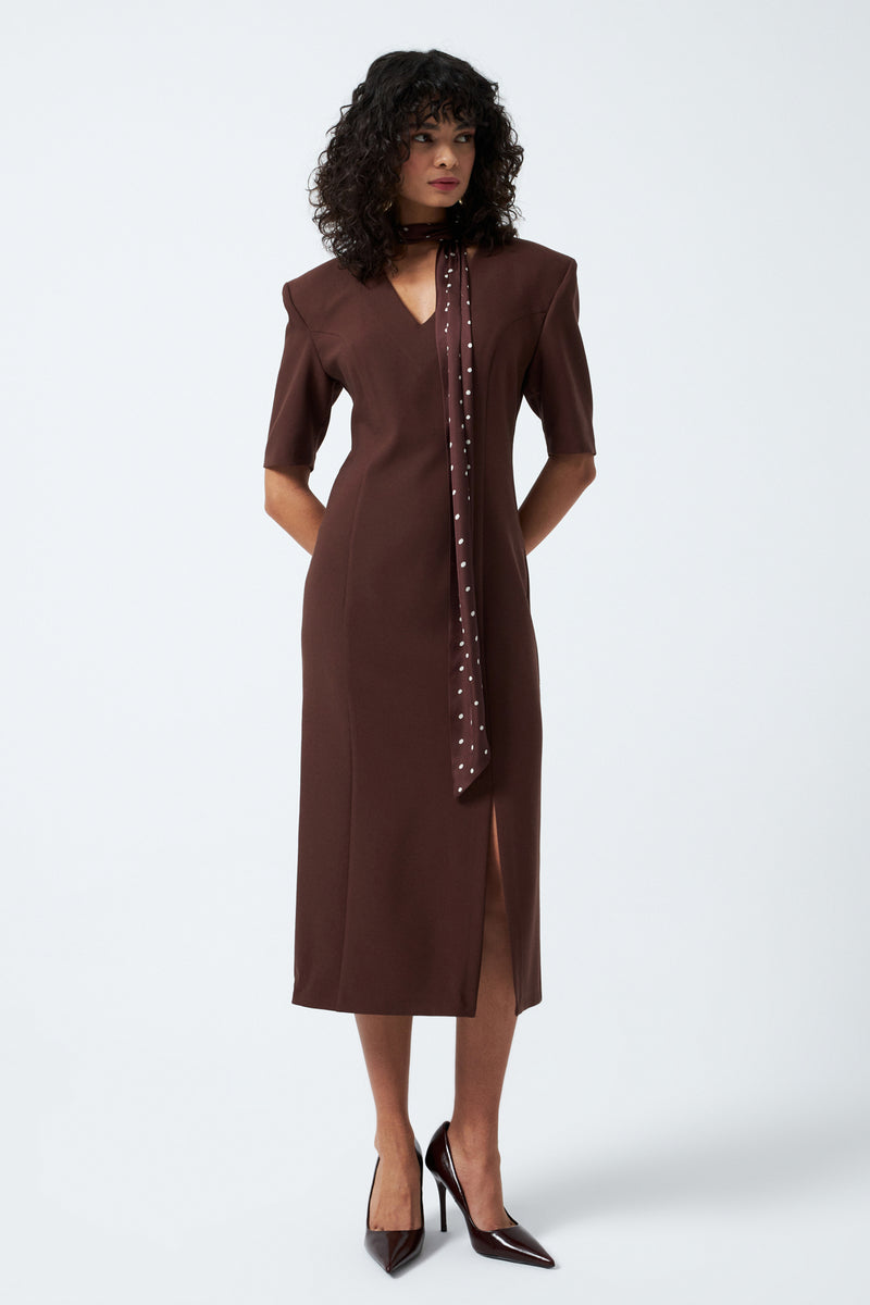 1YA2EL0072 - 318 ELBİSE KAHVERENGİ