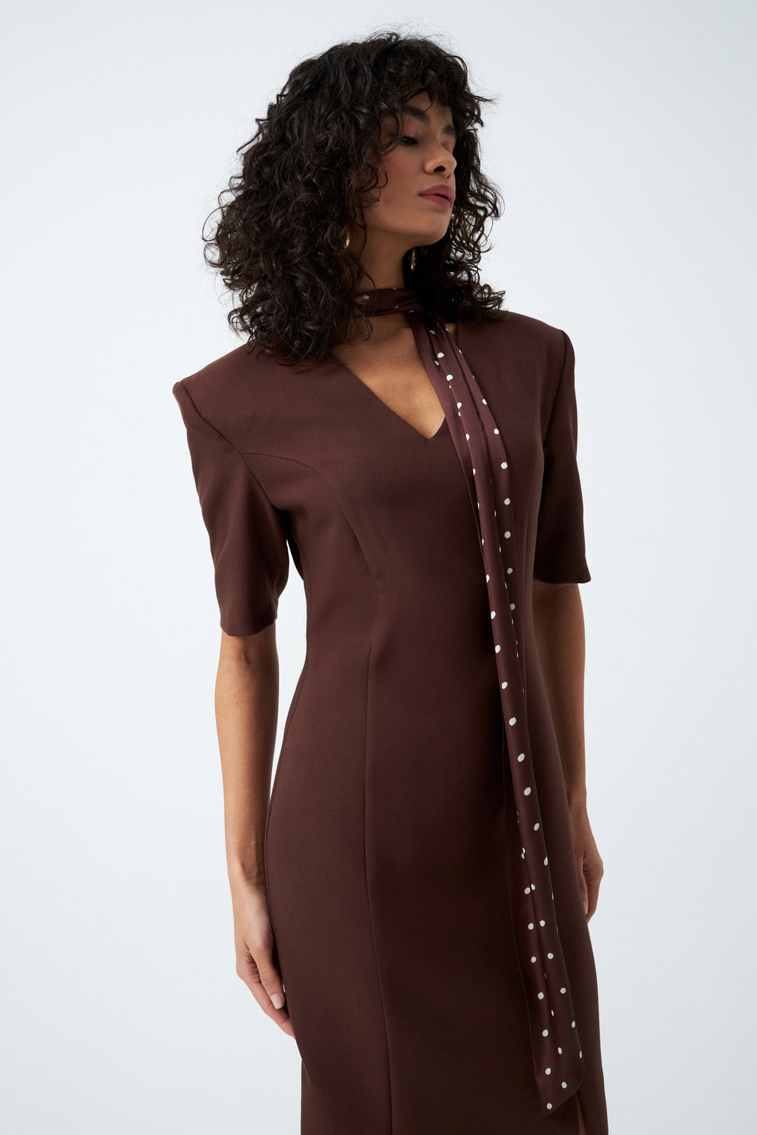 1YA2EL0072 - 318 ELBİSE KAHVERENGİ