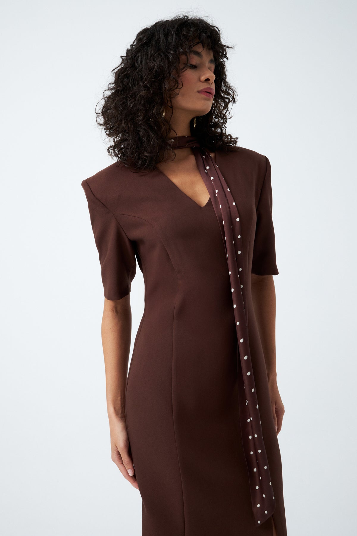 1YA2EL0072 - 318 ELBİSE KAHVERENGİ