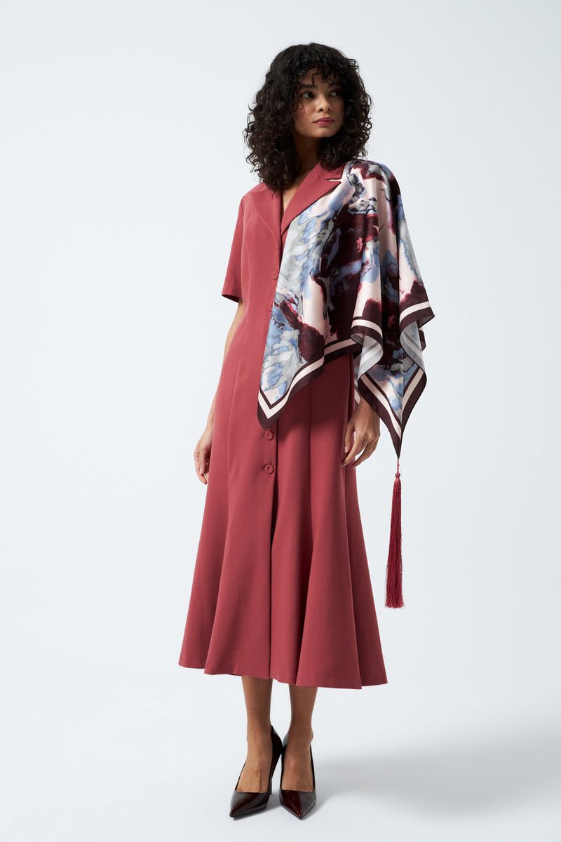 1YA2EL0077 - 318 ELBİSE GÜL KURUSU