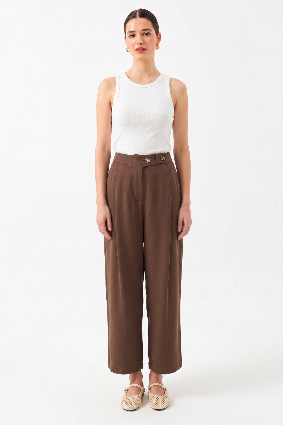 1YA2PN0087 - 393  PANTOLON KAHVERENGİ