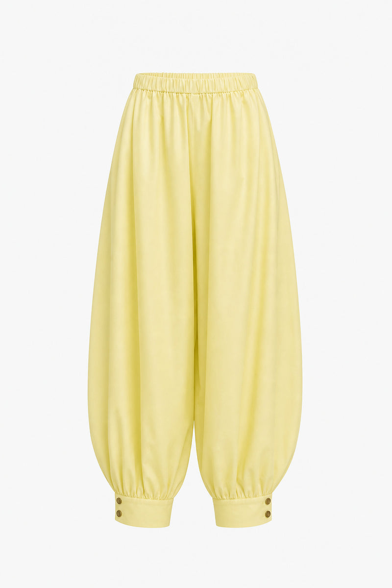 Paça Detaylı Balon Pantolon SARI