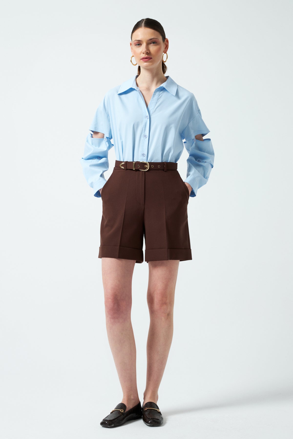 1YA2SR0002 - 318 ŞORT KAHVERENGİ