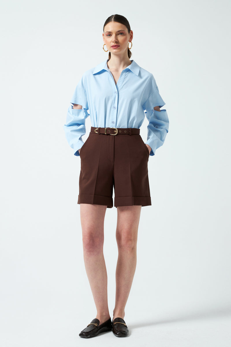 1YA2SR0002 - 318 ŞORT KAHVERENGİ