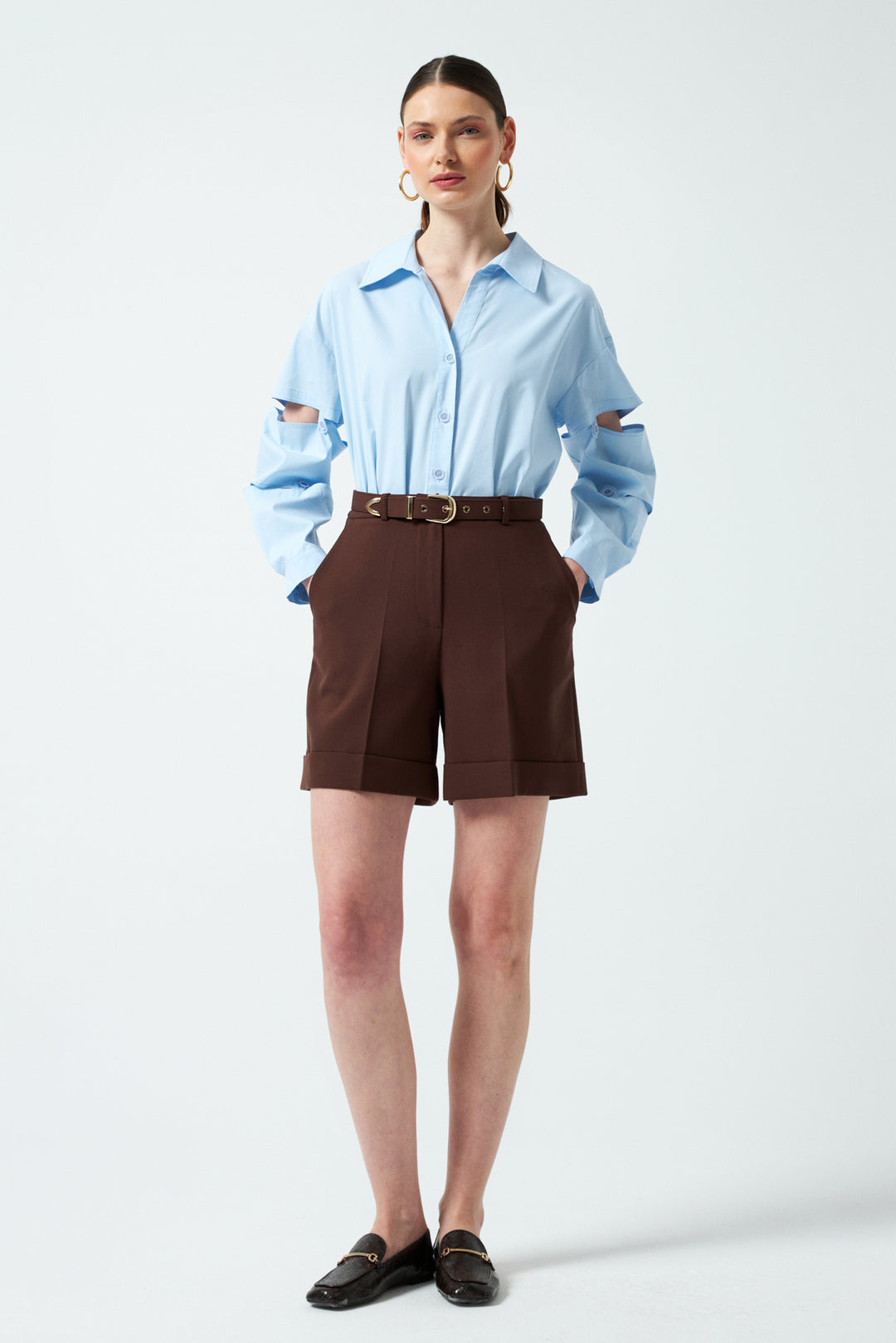 1YA2SR0002 - 318 ŞORT KAHVERENGİ