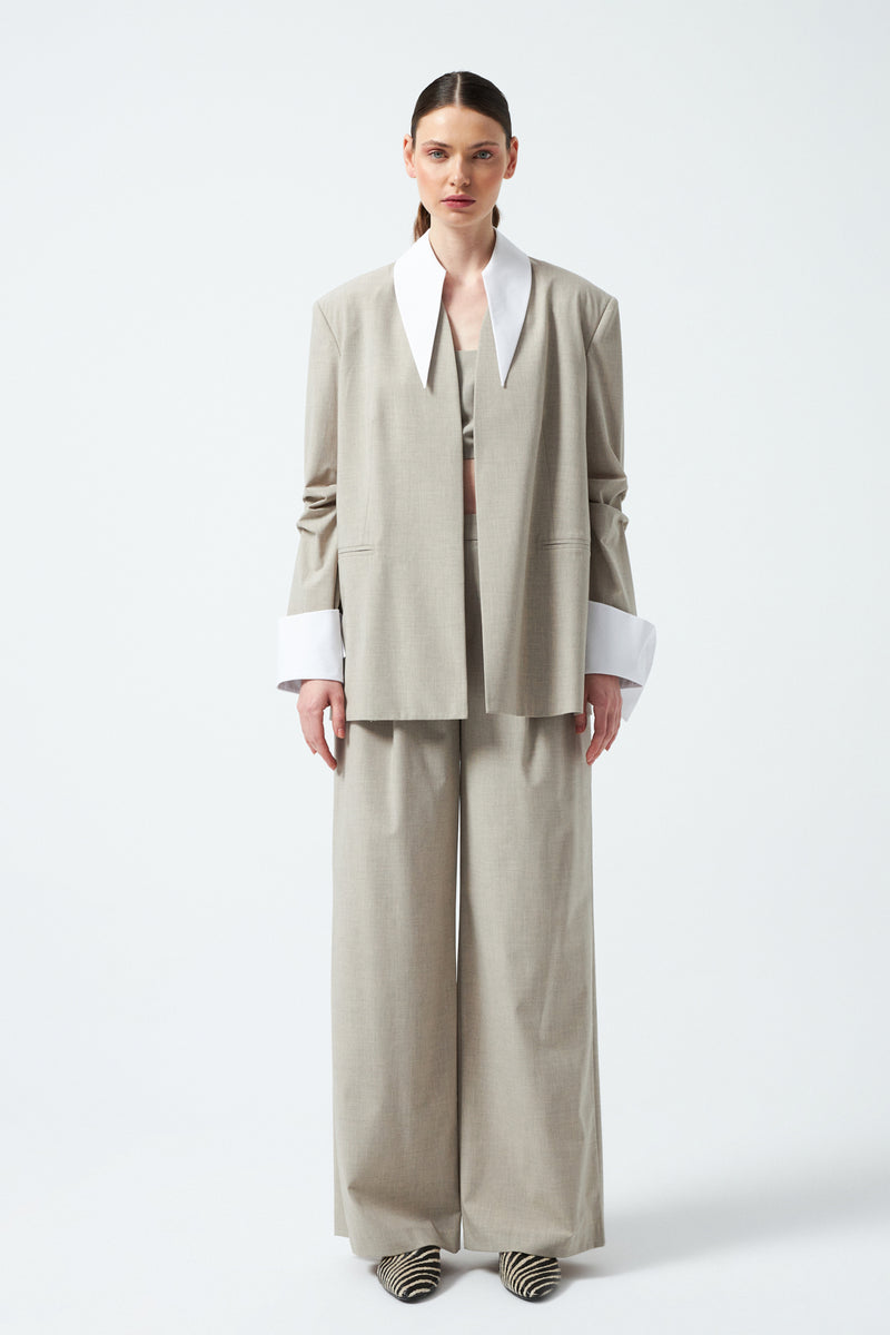 1YA2TA0055 - 117 PANTOLONLU TAKIM BEJ