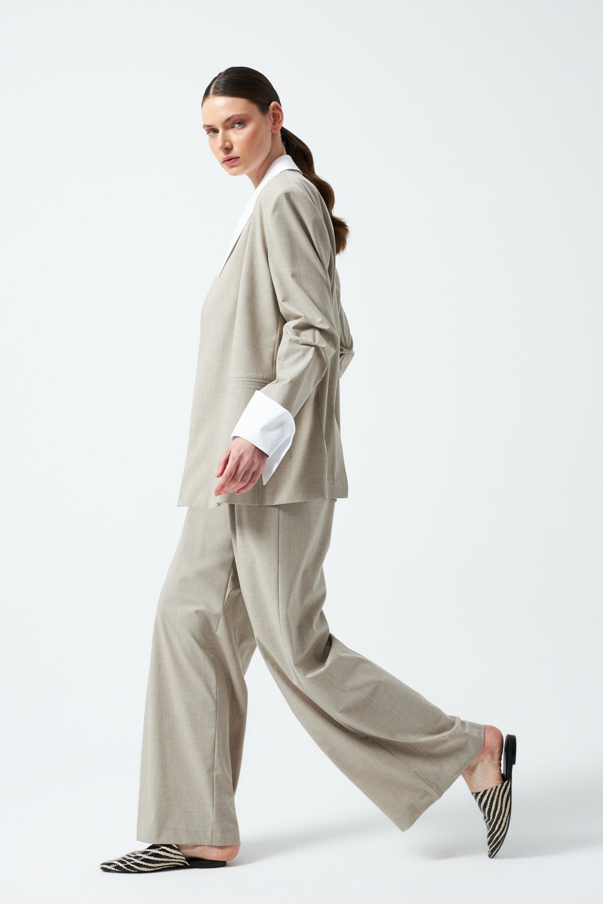 1YA2TA0055 - 117 PANTOLONLU TAKIM BEJ