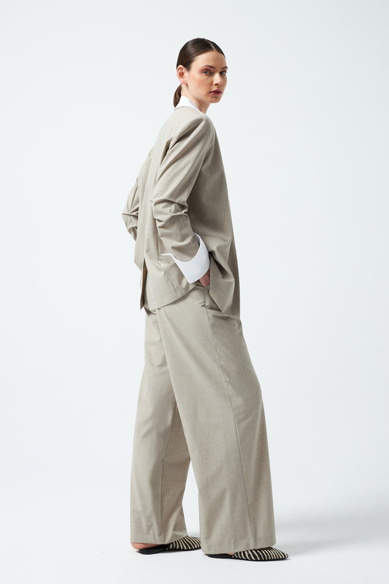 1YA2TA0055 - 117 PANTOLONLU TAKIM BEJ