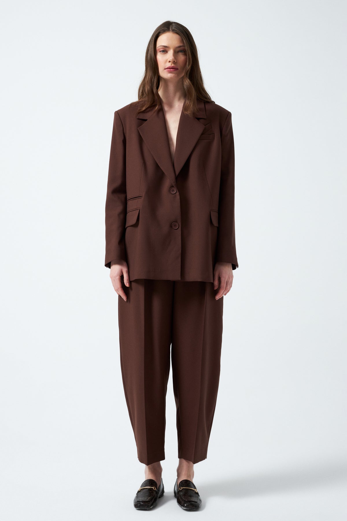 1YA2TA0061 - 318 PANTOLONLU TAKIM KAHVERENGİ