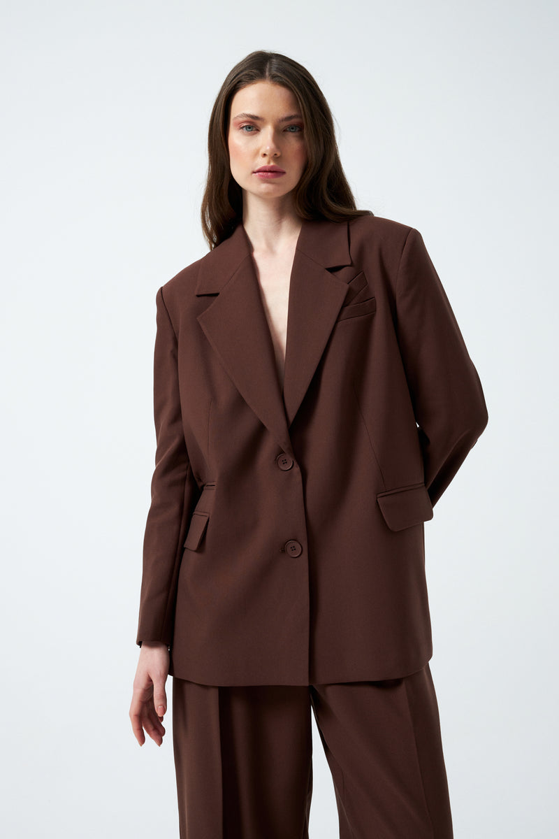 1YA2TA0061 - 318 PANTOLONLU TAKIM KAHVERENGİ