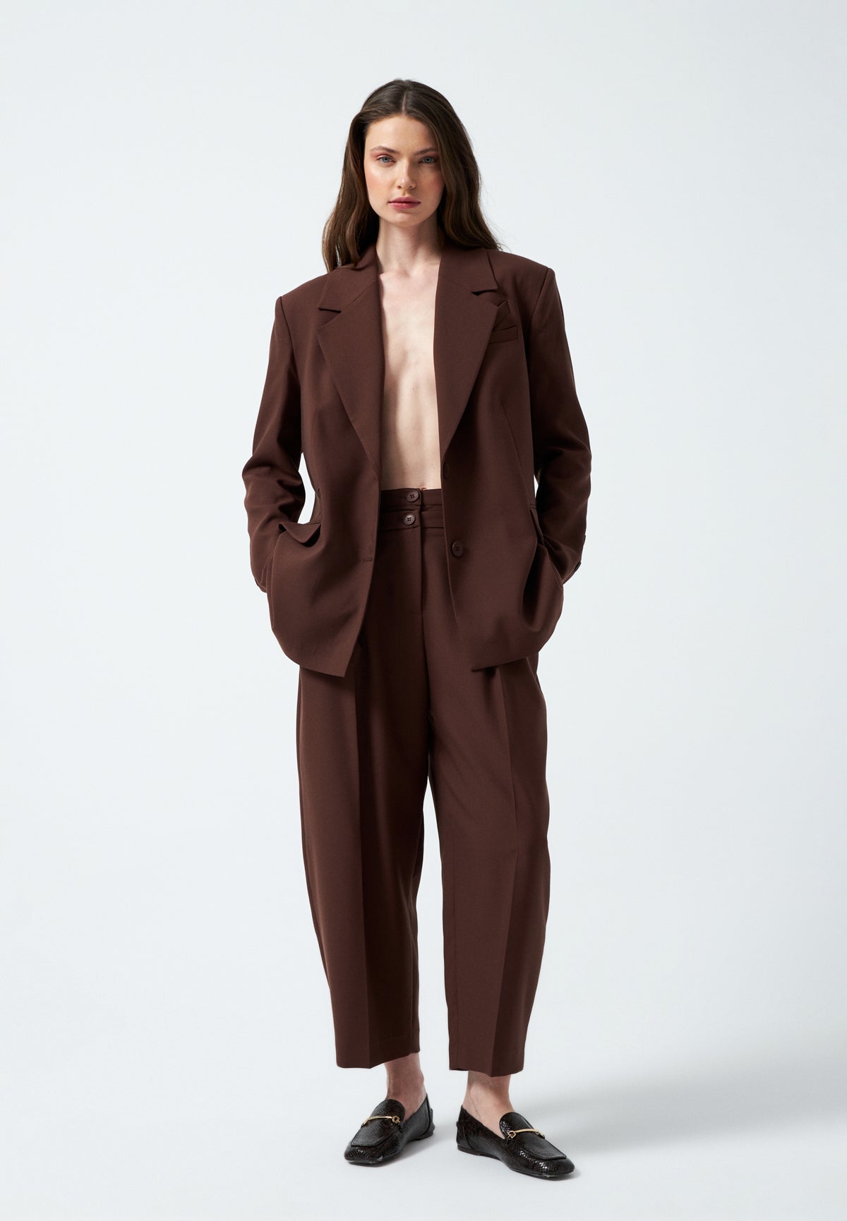 1YA2TA0061 - 318 PANTOLONLU TAKIM KAHVERENGİ