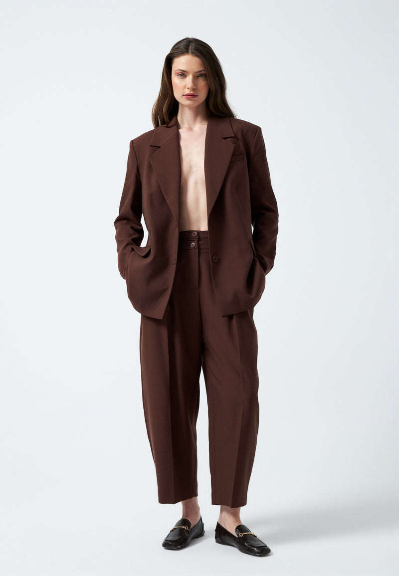 1YA2TA0061 - 318 PANTOLONLU TAKIM KAHVERENGİ