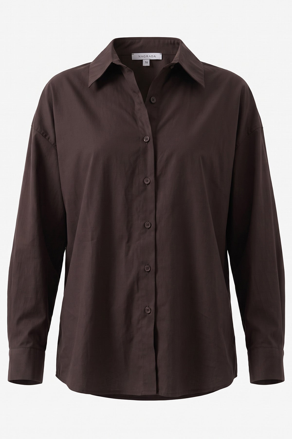Oversize Poplin Gömlek Kahverengi