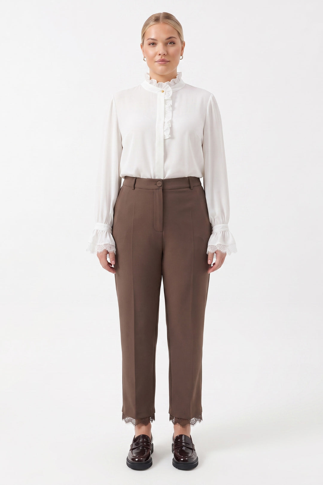 1YY1PN0155 - 435 PANTOLON KAHVERENGİ