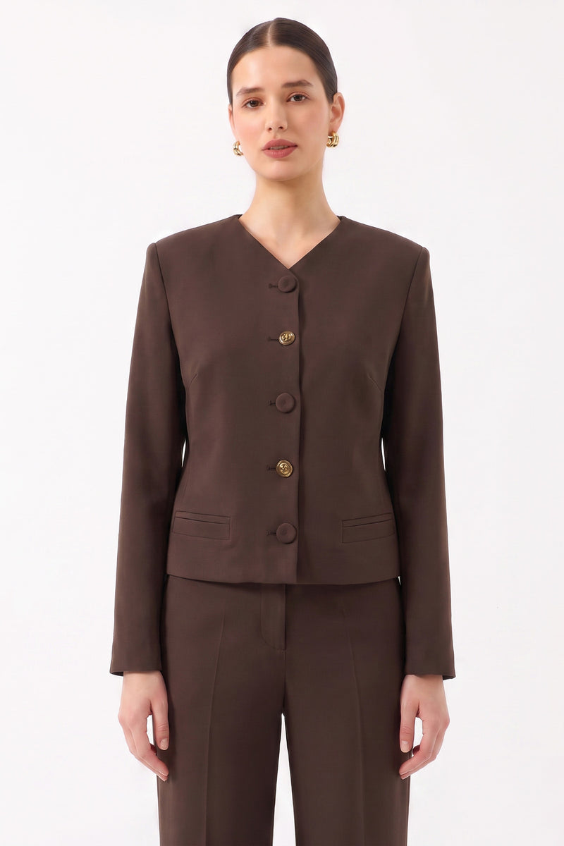 1YY1TA0112 - 417 PANTOLONLU TAKIM KAHVERENGİ
