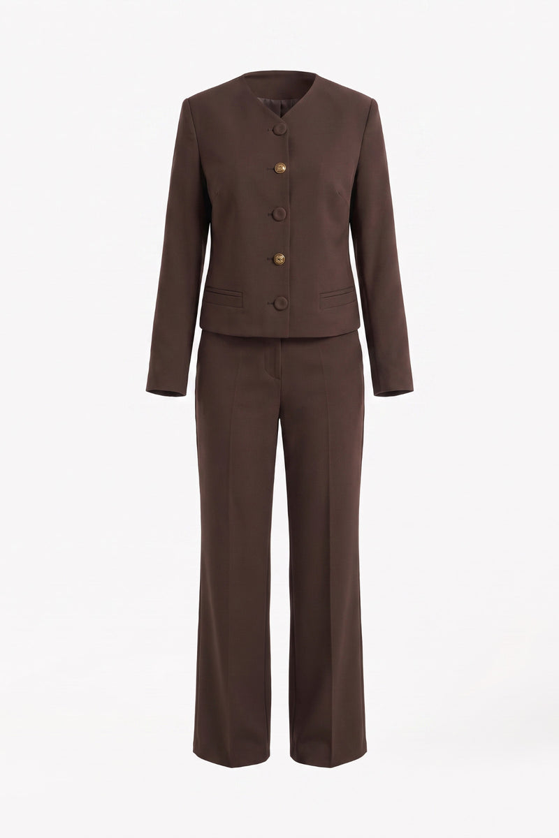 1YY1TA0112 - 417 PANTOLONLU TAKIM KAHVERENGİ