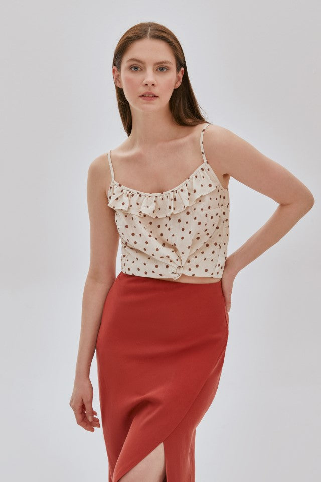 Asimetrik Tencel Etek KİREMİT