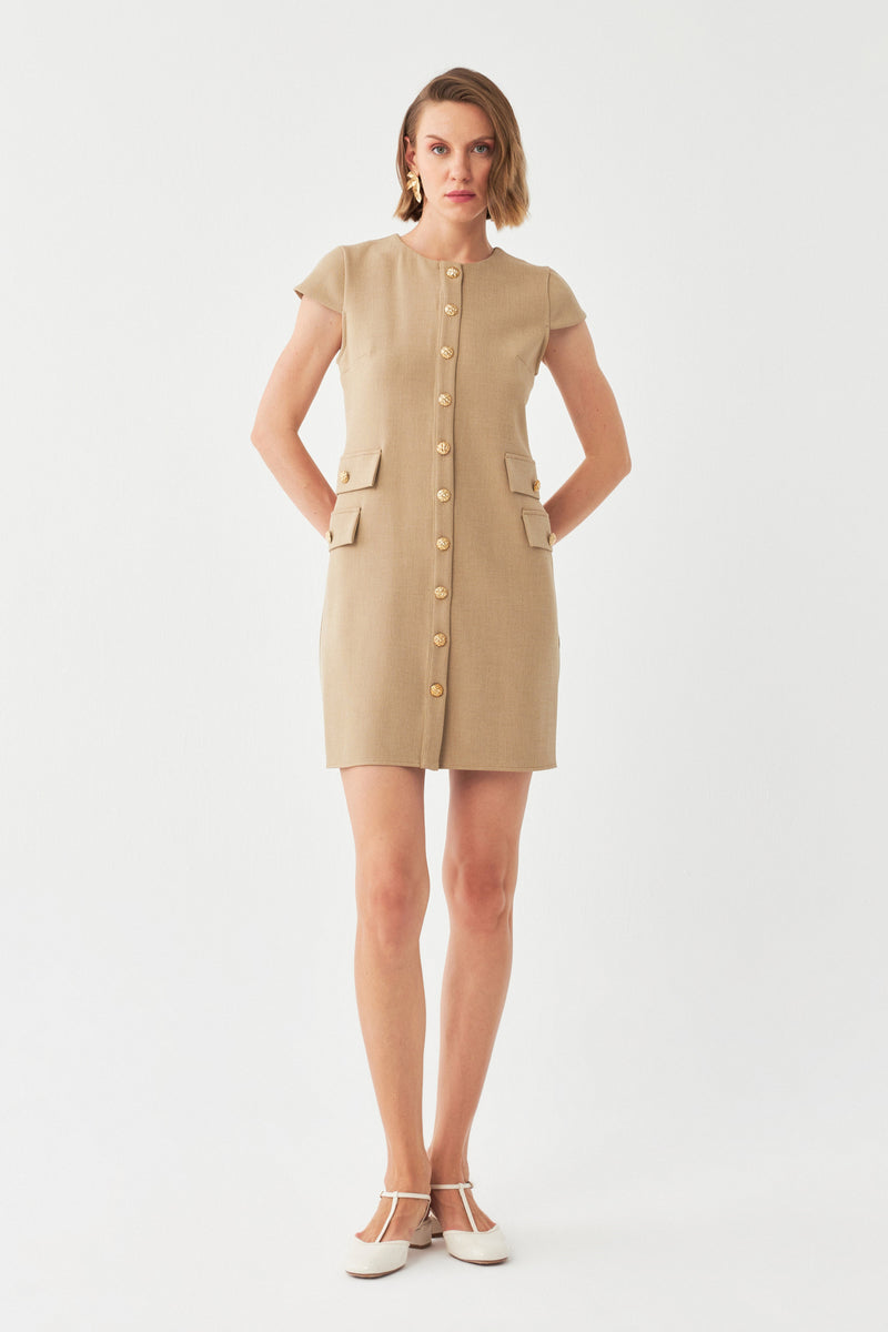 Bisiklet Yaka Mini Elbise