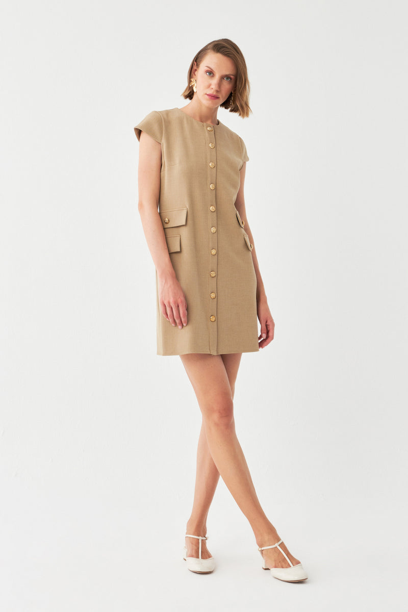 Bisiklet Yaka Mini Elbise