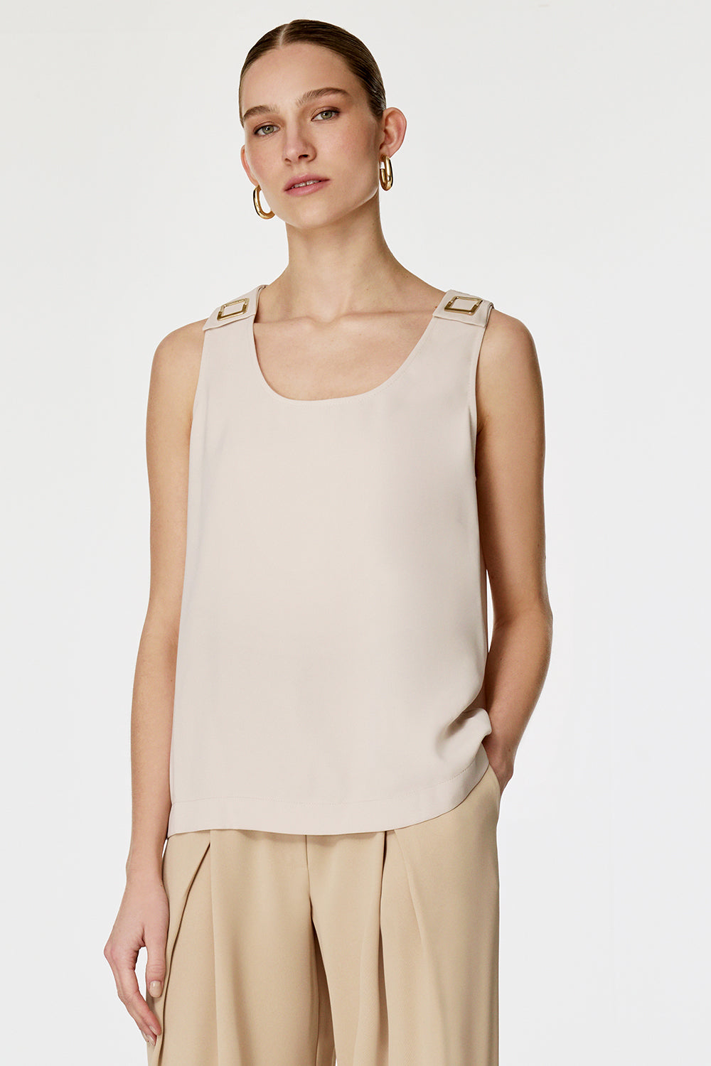 Omuz Aksesuarlı Atlet Bej