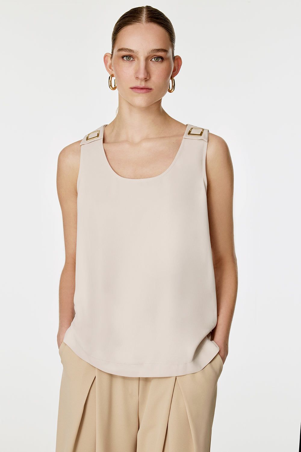 Omuz Aksesuarlı Atlet Bej