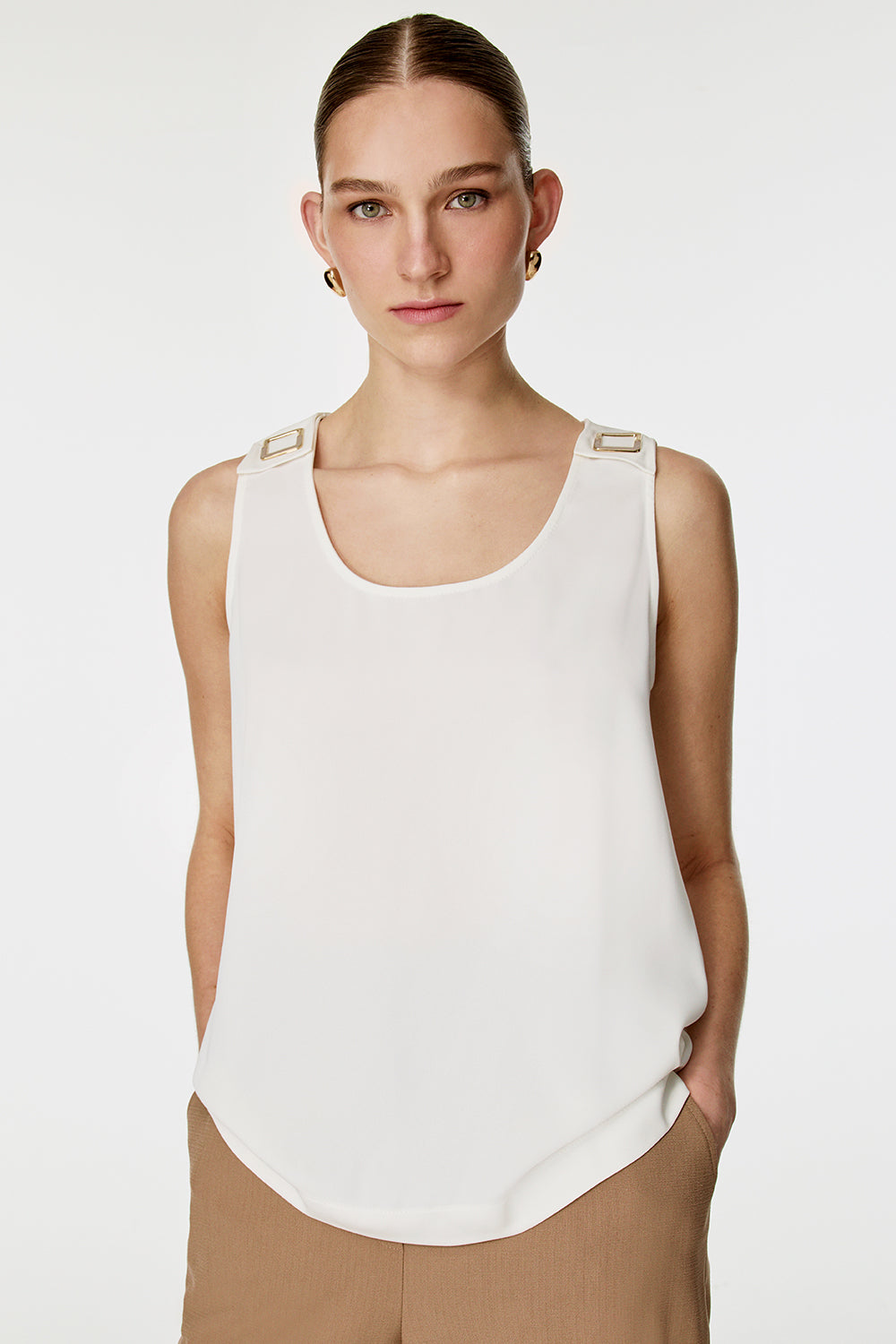 Omuz Aksesuarlı Atlet EKRU