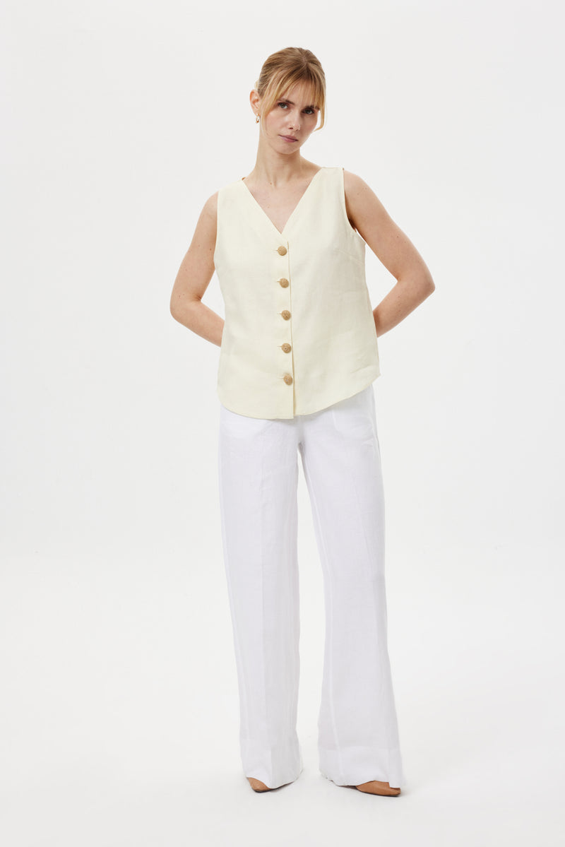 Düğmeli Soft Bluz SARI