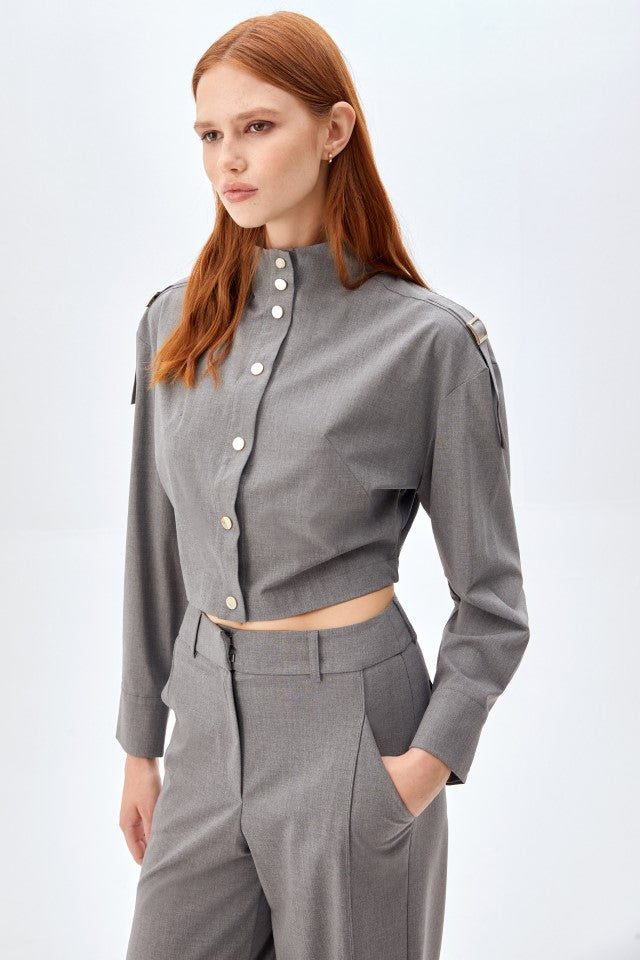 Bomber Ceket, Palazzo Pantolon Takım GRİ