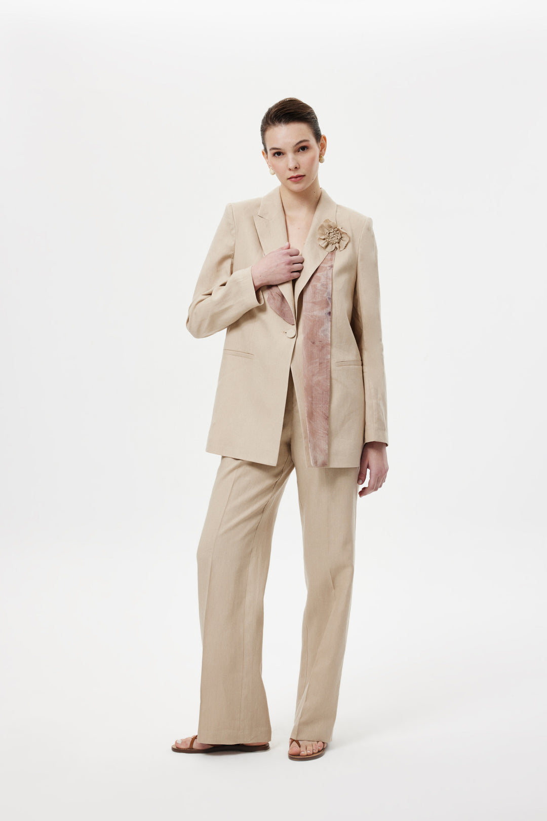Fularlı Blazer Ceket BEJ