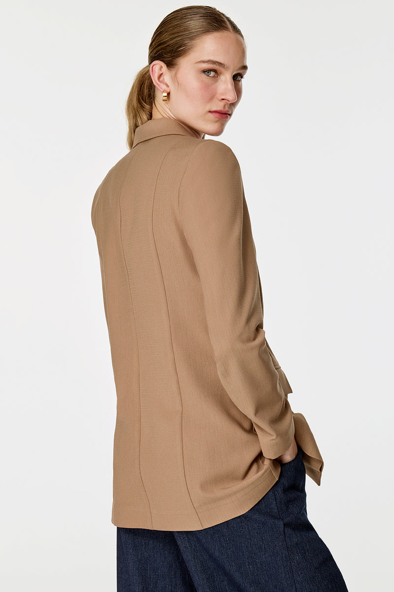 Yakası Nakış Detaylı Ceket CAMEL