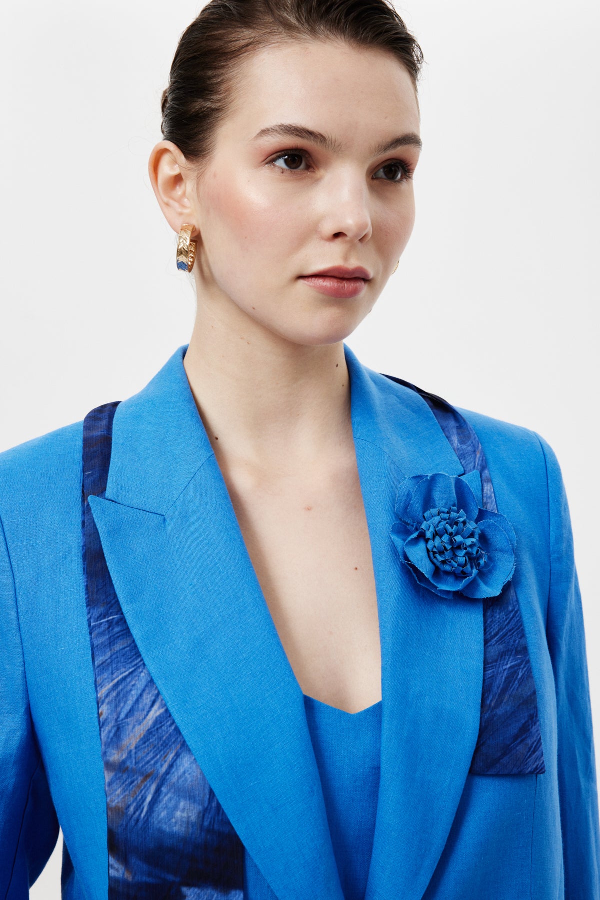 Fularlı Blazer Ceket Saks