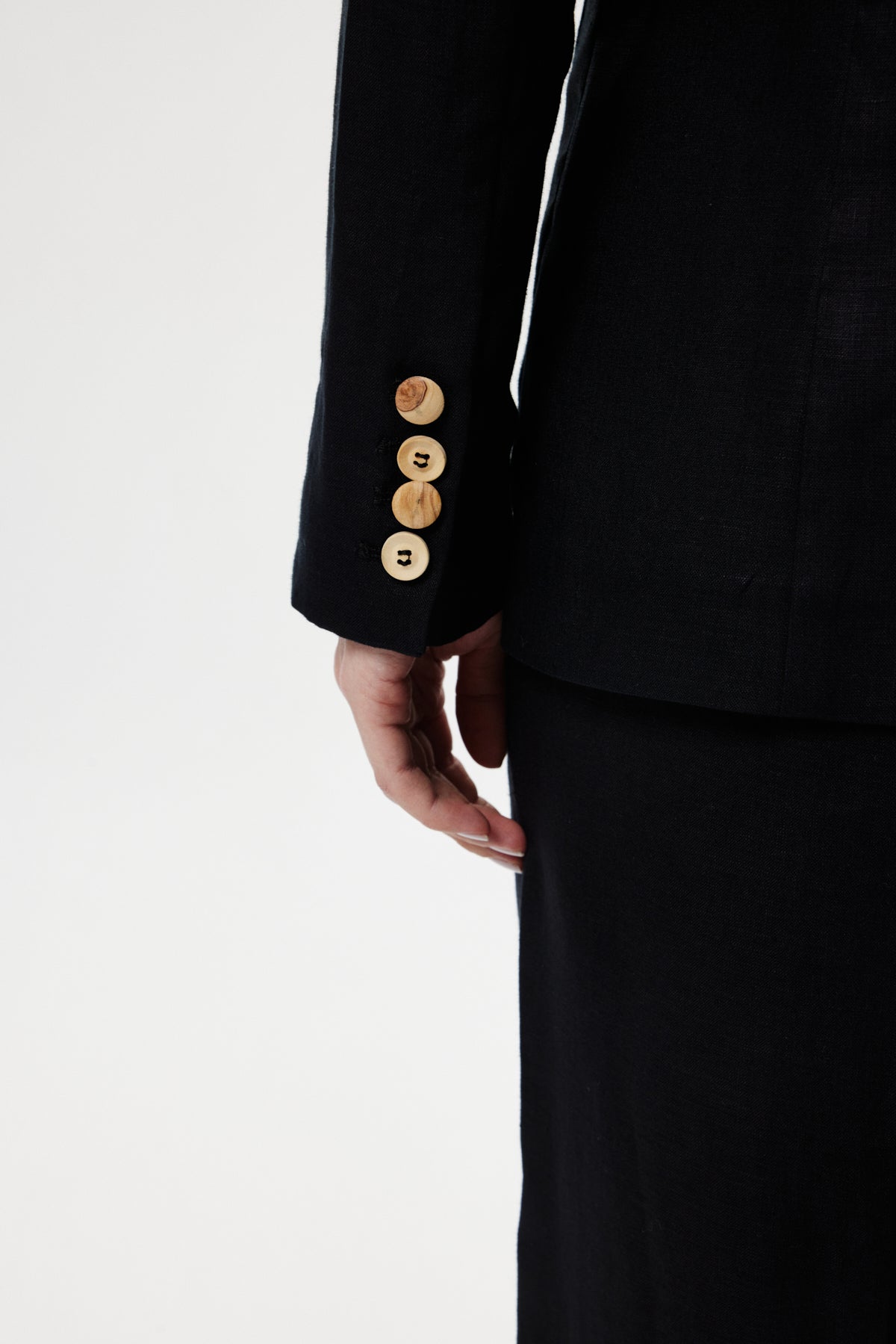 Keten Blazer Ceket SİYAH