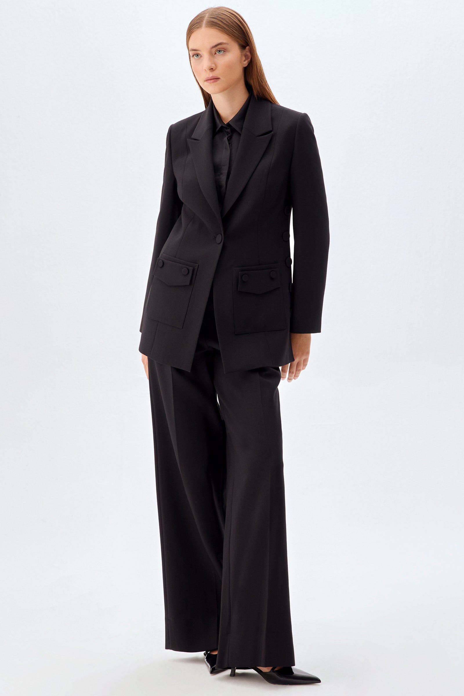 Cep Detaylı Blazer Ceket SİYAH